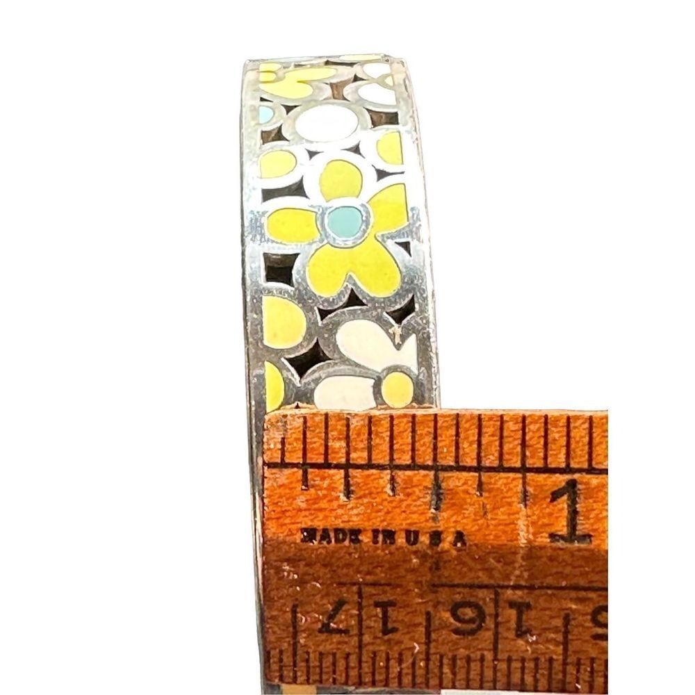 Vintage Brighton Retired Flower Multi Color Enameled Bracelet marked - Picture 8 of 8